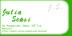 julia sepsi business card